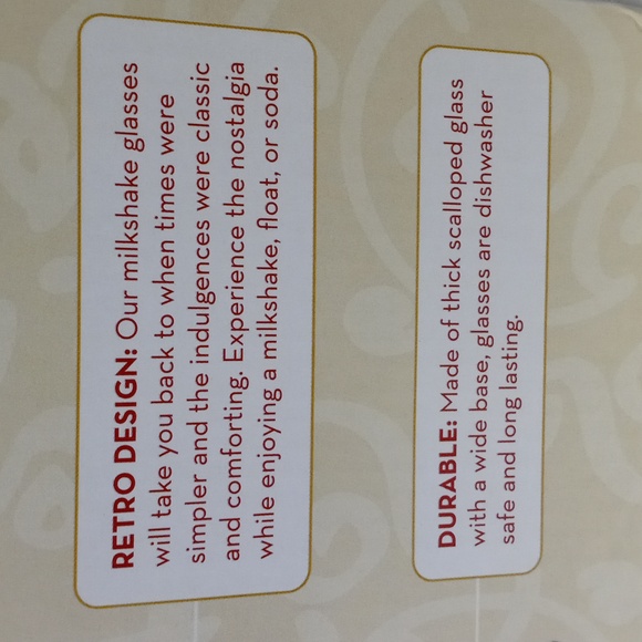 Milk Shake Glasses Cold Stone Creamery 2pc Glass New - Picture 4 of 5